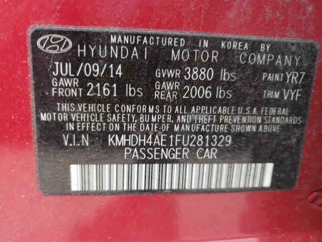 Photo 11 VIN: KMHDH4AE1FU281329 - HYUNDAI ELANTRA 