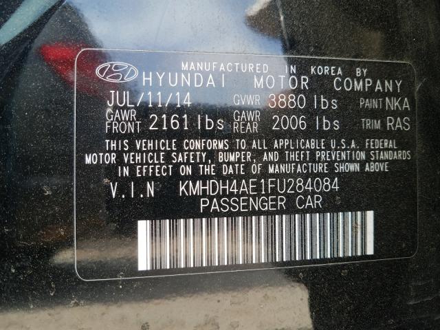 Photo 9 VIN: KMHDH4AE1FU284084 - HYUNDAI ELANTRA SE 