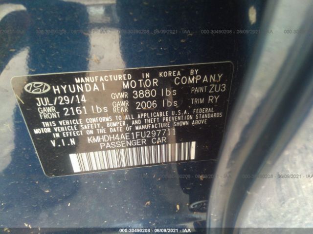 Photo 8 VIN: KMHDH4AE1FU297711 - HYUNDAI ELANTRA 