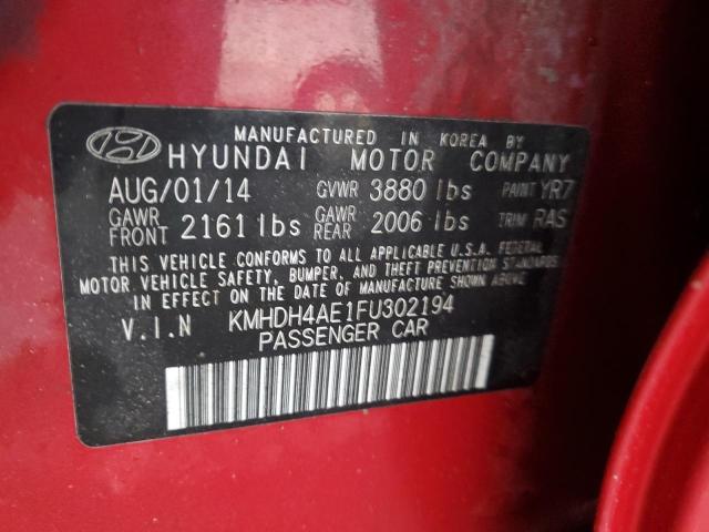 Photo 11 VIN: KMHDH4AE1FU302194 - HYUNDAI ELANTRA SE 