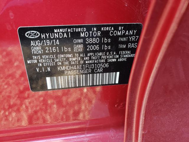 Photo 9 VIN: KMHDH4AE1FU310506 - HYUNDAI ELANTRA 