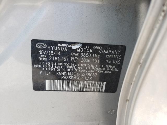 Photo 9 VIN: KMHDH4AE1FU388087 - HYUNDAI ELANTRA SE 