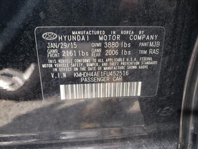 Photo 9 VIN: KMHDH4AE1FU452516 - HYUNDAI ELANTRA SE 