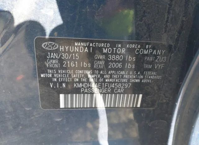 Photo 8 VIN: KMHDH4AE1FU458297 - HYUNDAI ELANTRA 