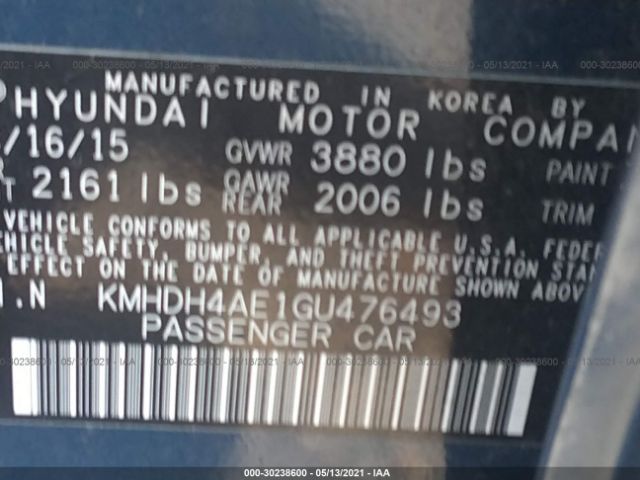 Photo 8 VIN: KMHDH4AE1GU476493 - HYUNDAI ELANTRA 