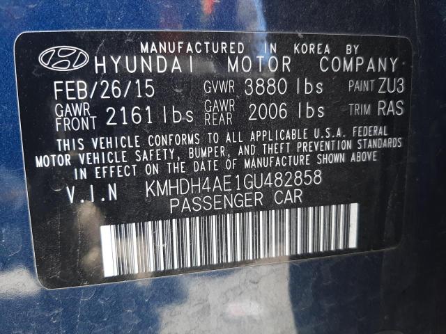 Photo 12 VIN: KMHDH4AE1GU482858 - HYUNDAI ELANTRA SE 