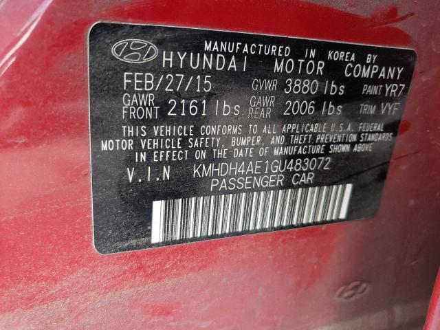 Photo 11 VIN: KMHDH4AE1GU483072 - HYUNDAI ELANTRA SE 