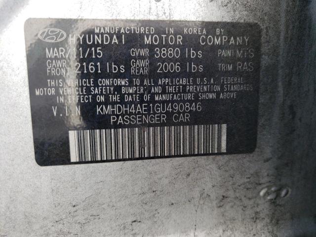 Photo 9 VIN: KMHDH4AE1GU490846 - HYUNDAI ELANTRA SE 