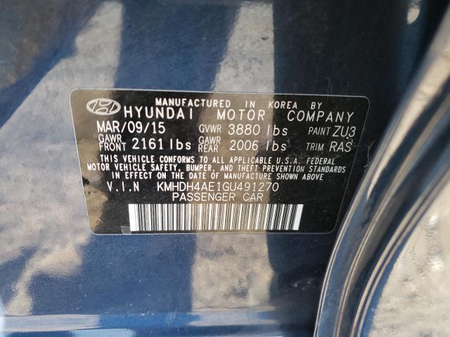 Photo 9 VIN: KMHDH4AE1GU491270 - HYUNDAI ELANTRA SE 