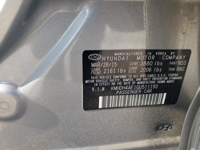 Photo 9 VIN: KMHDH4AE1GU511193 - HYUNDAI ELANTRA SE 