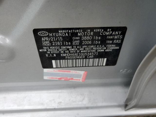 Photo 12 VIN: KMHDH4AE1GU534571 - HYUNDAI ELANTRA SE 