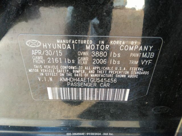 Photo 8 VIN: KMHDH4AE1GU545456 - HYUNDAI ELANTRA 