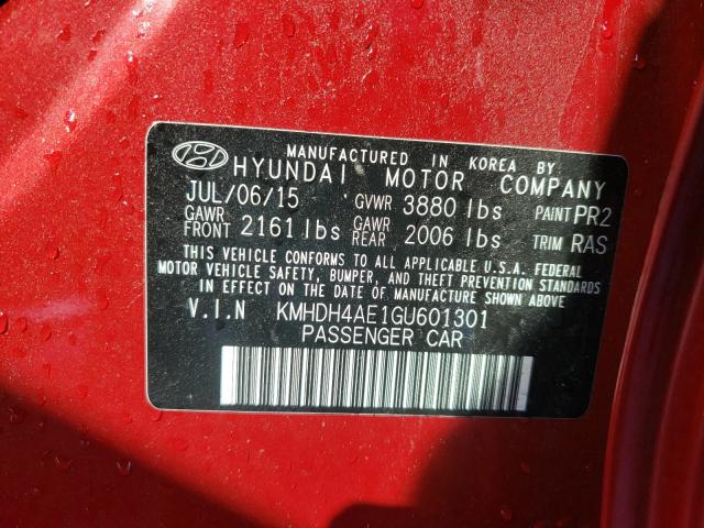 Photo 9 VIN: KMHDH4AE1GU601301 - HYUNDAI ELANTRA 