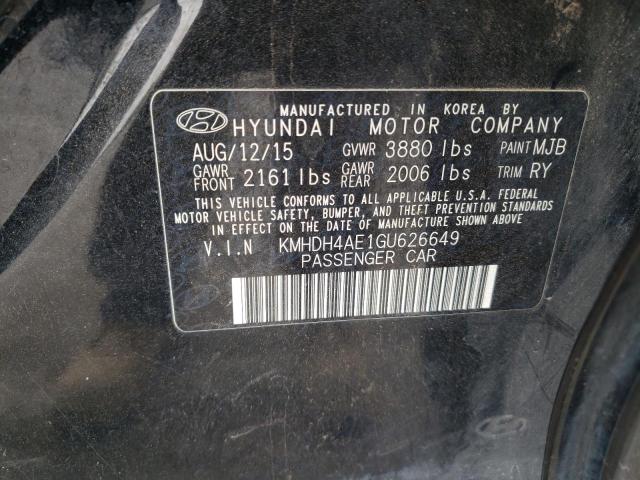 Photo 12 VIN: KMHDH4AE1GU626649 - HYUNDAI ELANTRA 