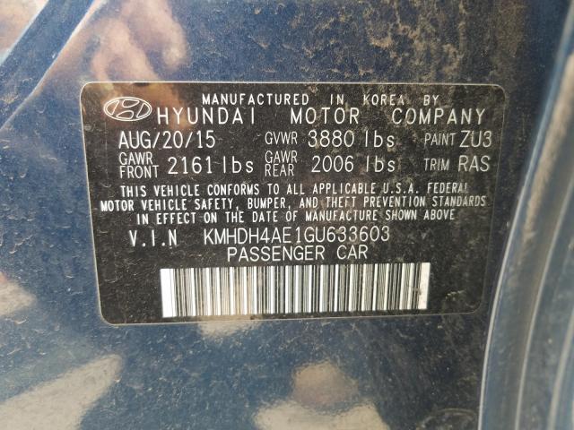 Photo 9 VIN: KMHDH4AE1GU633603 - HYUNDAI ELANTRA SE 