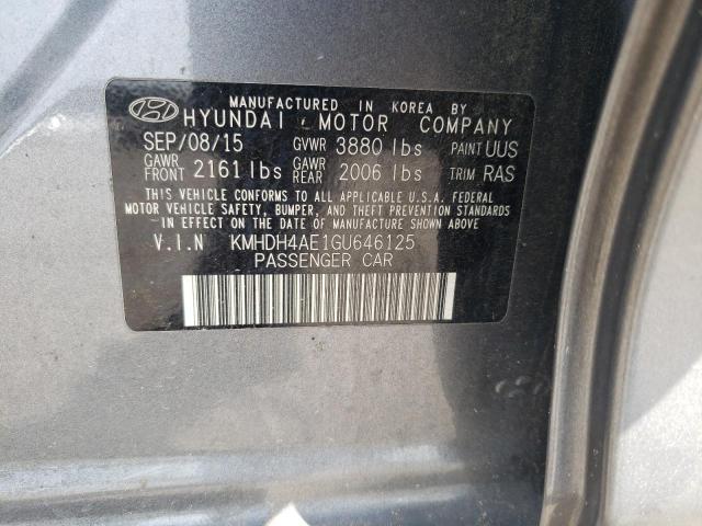 Photo 11 VIN: KMHDH4AE1GU646125 - HYUNDAI ELANTRA 