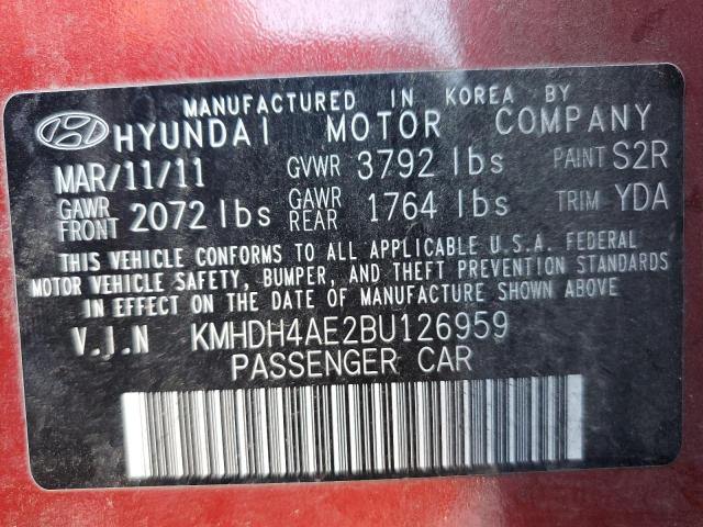 Photo 11 VIN: KMHDH4AE2BU126959 - HYUNDAI ELANTRA 