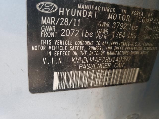 Photo 9 VIN: KMHDH4AE2BU140392 - HYUNDAI ELANTRA GL 