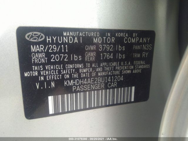 Photo 8 VIN: KMHDH4AE2BU141204 - HYUNDAI ELANTRA 