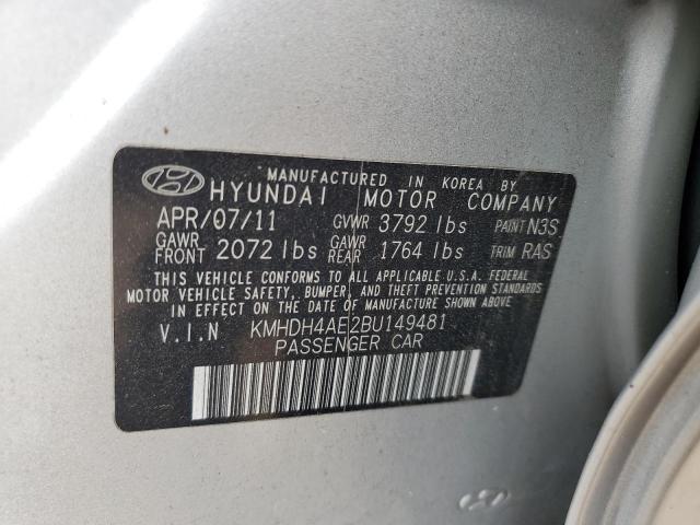 Photo 11 VIN: KMHDH4AE2BU149481 - HYUNDAI ELANTRA GL 