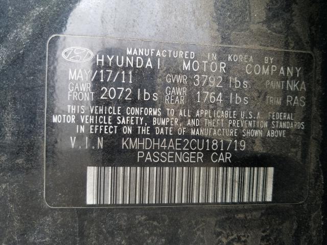 Photo 9 VIN: KMHDH4AE2CU181719 - HYUNDAI ELANTRA GL 