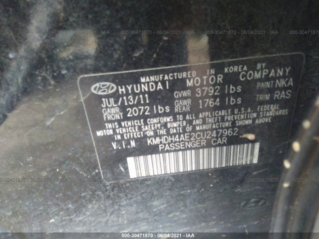 Photo 8 VIN: KMHDH4AE2CU247962 - HYUNDAI ELANTRA 