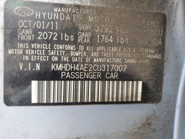 Photo 11 VIN: KMHDH4AE2CU317007 - HYUNDAI ELANTRA GL 