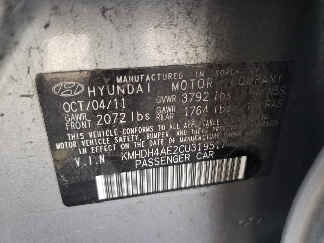 Photo 9 VIN: KMHDH4AE2CU319517 - HYUNDAI ELANTRA GL 