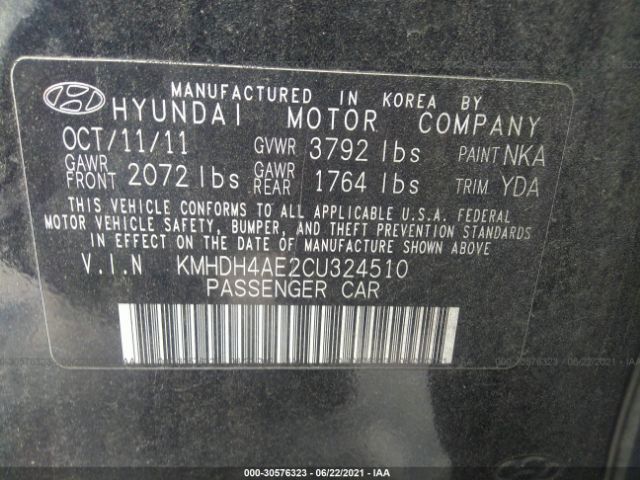 Photo 8 VIN: KMHDH4AE2CU324510 - HYUNDAI ELANTRA 