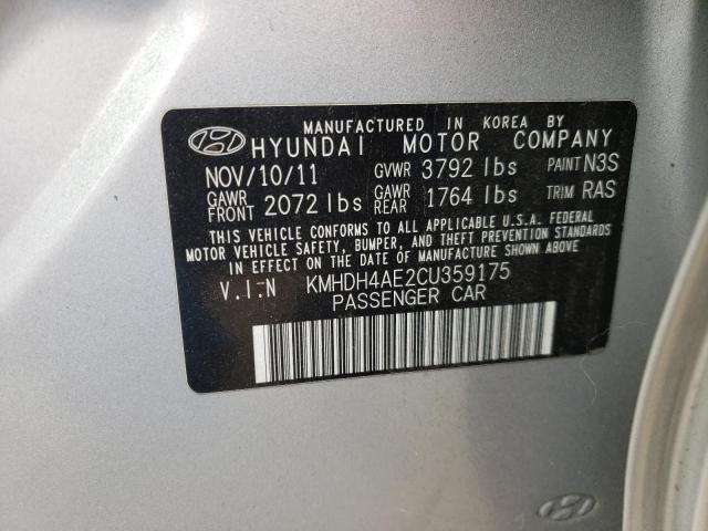 Photo 9 VIN: KMHDH4AE2CU359175 - HYUNDAI ELANTRA GL 