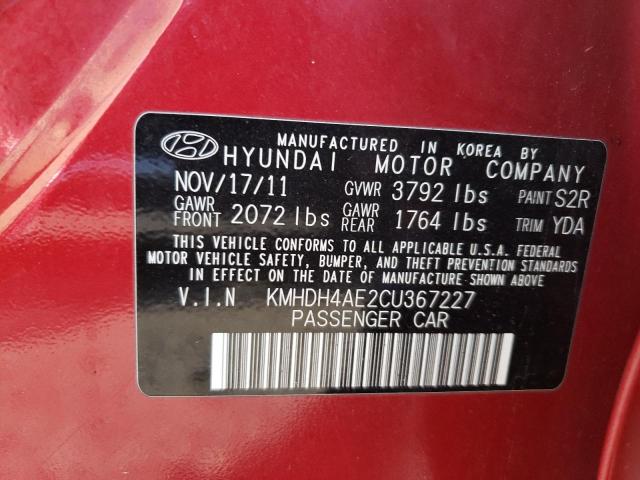 Photo 11 VIN: KMHDH4AE2CU367227 - HYUNDAI ELANTRA GL 