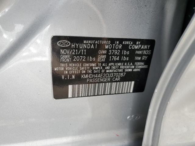 Photo 11 VIN: KMHDH4AE2CU370287 - HYUNDAI ELANTRA GL 