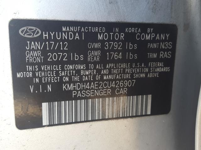 Photo 9 VIN: KMHDH4AE2CU426907 - HYUNDAI ELANTRA GL 