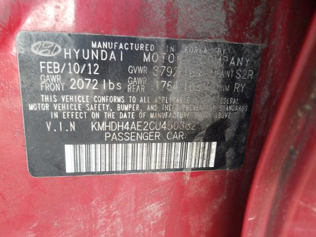 Photo 9 VIN: KMHDH4AE2CU450382 - HYUNDAI ELANTRA GL 