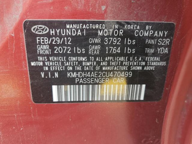 Photo 12 VIN: KMHDH4AE2CU470499 - HYUNDAI ELANTRA GL 