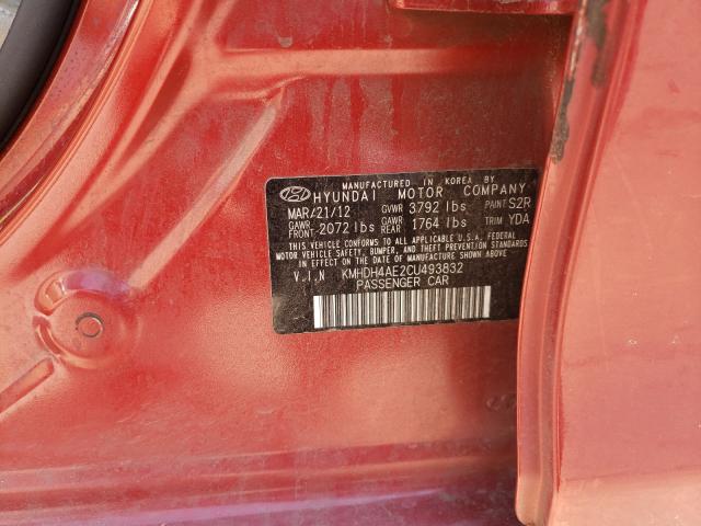 Photo 9 VIN: KMHDH4AE2CU493832 - HYUNDAI ELANTRA GL 