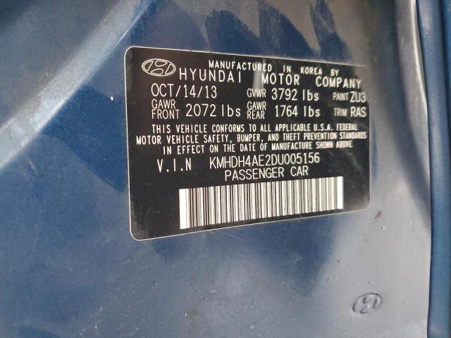 Photo 12 VIN: KMHDH4AE2DU005156 - HYUNDAI ELANTRA 