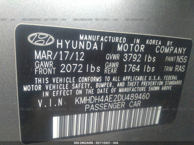 Photo 8 VIN: KMHDH4AE2DU489460 - HYUNDAI ELANTRA 