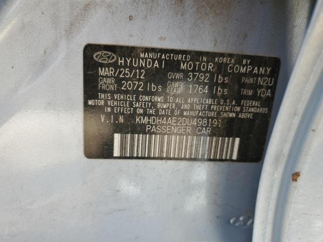 Photo 12 VIN: KMHDH4AE2DU498191 - HYUNDAI ELANTRA 