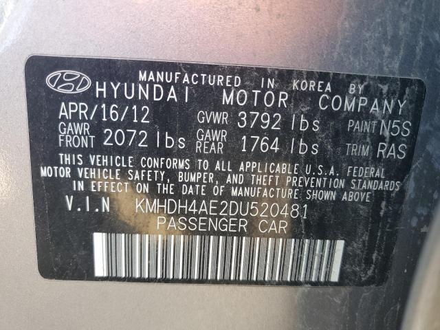 Photo 11 VIN: KMHDH4AE2DU520481 - HYUNDAI ELANTRA GL 