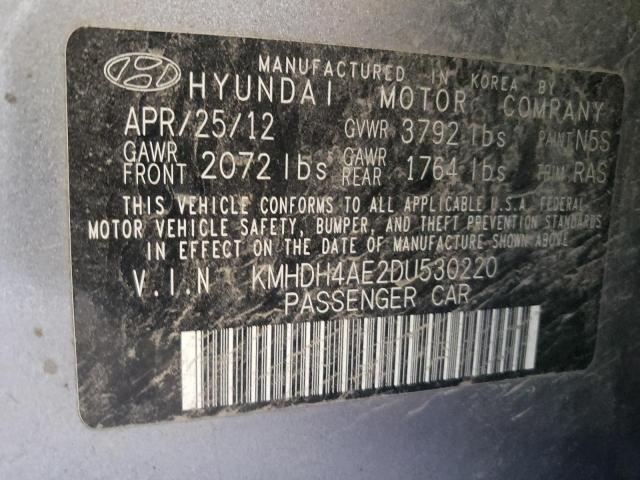 Photo 9 VIN: KMHDH4AE2DU530220 - HYUNDAI ELANTRA GL 