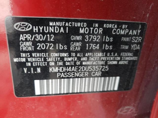 Photo 11 VIN: KMHDH4AE2DU535725 - HYUNDAI ELANTRA GL 