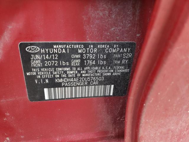 Photo 9 VIN: KMHDH4AE2DU576503 - HYUNDAI ELANTRA 