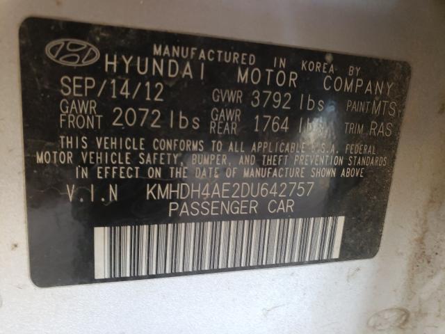 Photo 9 VIN: KMHDH4AE2DU642757 - HYUNDAI ELANTRA GL 