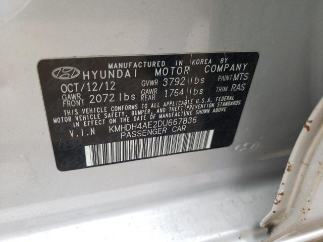 Photo 9 VIN: KMHDH4AE2DU667836 - HYUNDAI ELANTRA GL 