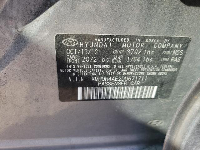 Photo 9 VIN: KMHDH4AE2DU671711 - HYUNDAI ELANTRA GL 