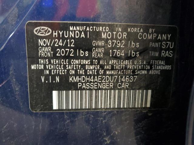 Photo 11 VIN: KMHDH4AE2DU714637 - HYUNDAI ELANTRA GL 