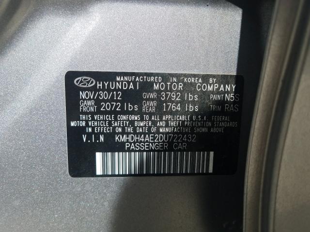 Photo 9 VIN: KMHDH4AE2DU722432 - HYUNDAI ELANTRA GL 