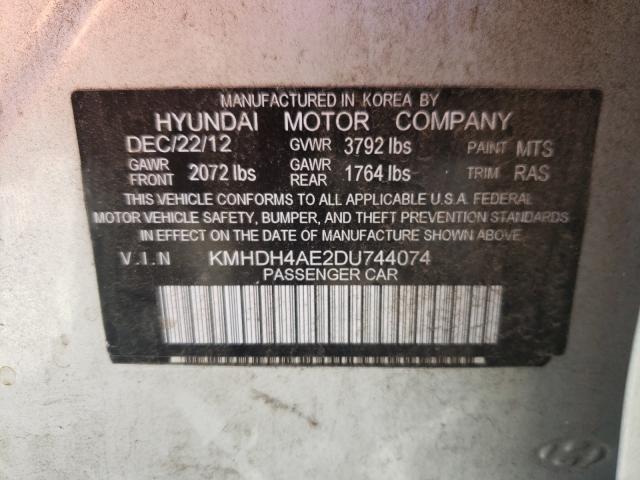 Photo 9 VIN: KMHDH4AE2DU744074 - HYUNDAI ELANTRA GL 