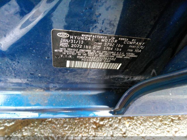 Photo 8 VIN: KMHDH4AE2DU782582 - HYUNDAI ELANTRA 